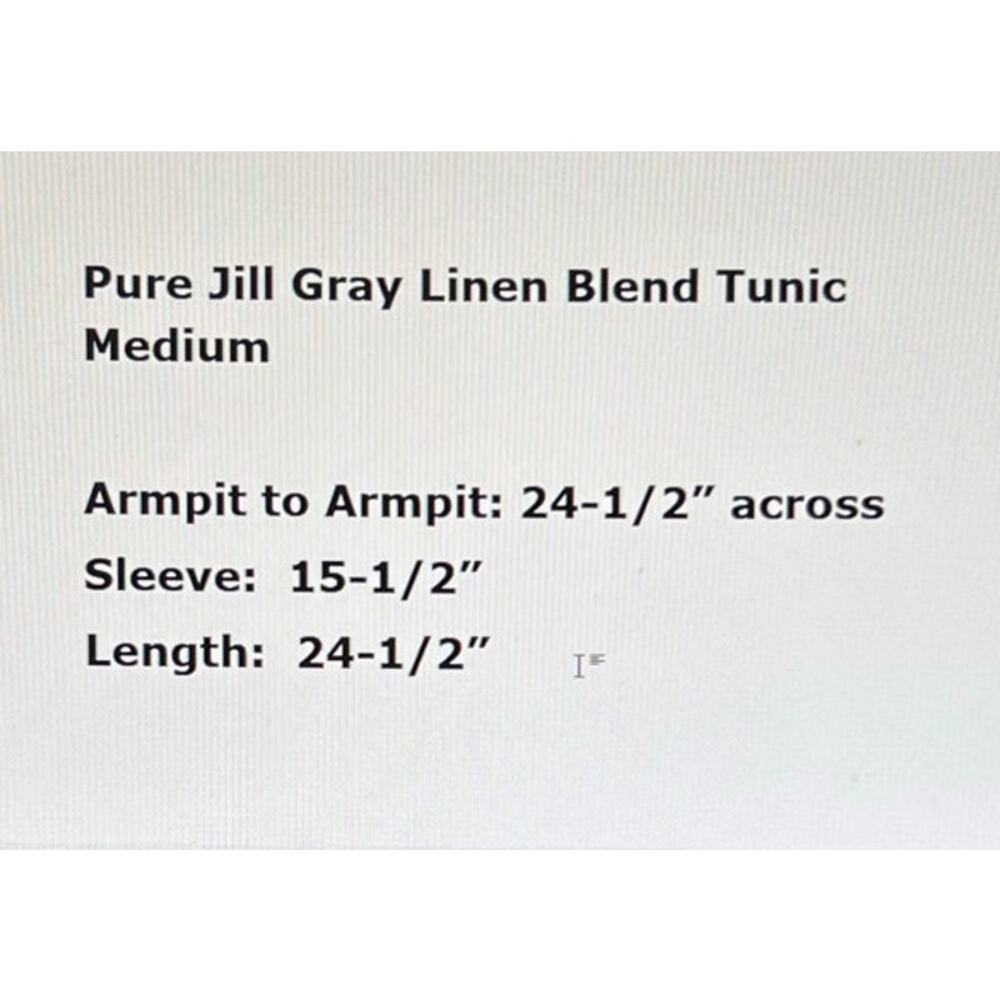 J Jill Pure Jill Tunic Womens Sz M Linen Blend Knit Gray Heather 3/4 Sleeve - Picture 8 of 8